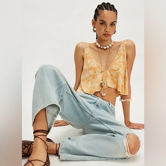 Free People Top Stitch And Tropics Set. NWT. Sand combo - Picture 5 of 5